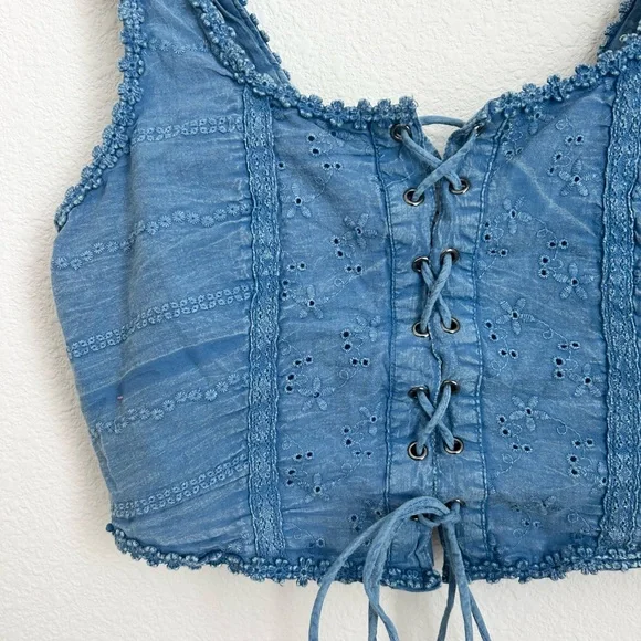 Japna Lace Up Corset Style Tank Top - Medium - Picture 2 of 5
